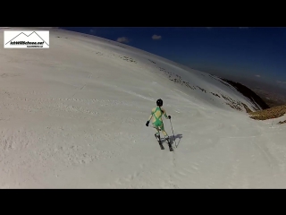 skiing in a latex suit